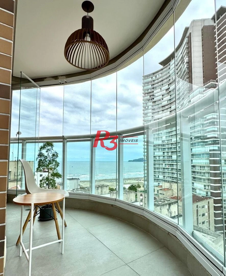 Encantador apto. frontal ao mar no Estanconfor Santos! 2 quartos, 100% reformado,  moderno, em localização espetacular em Santos!!