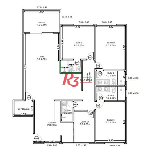 Apartamento à venda, 140 m² por R$ 2.400.000,00 - Embaré - Santos/SP