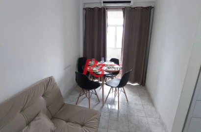 Studio mobiliado 1 quadra da praia em santos