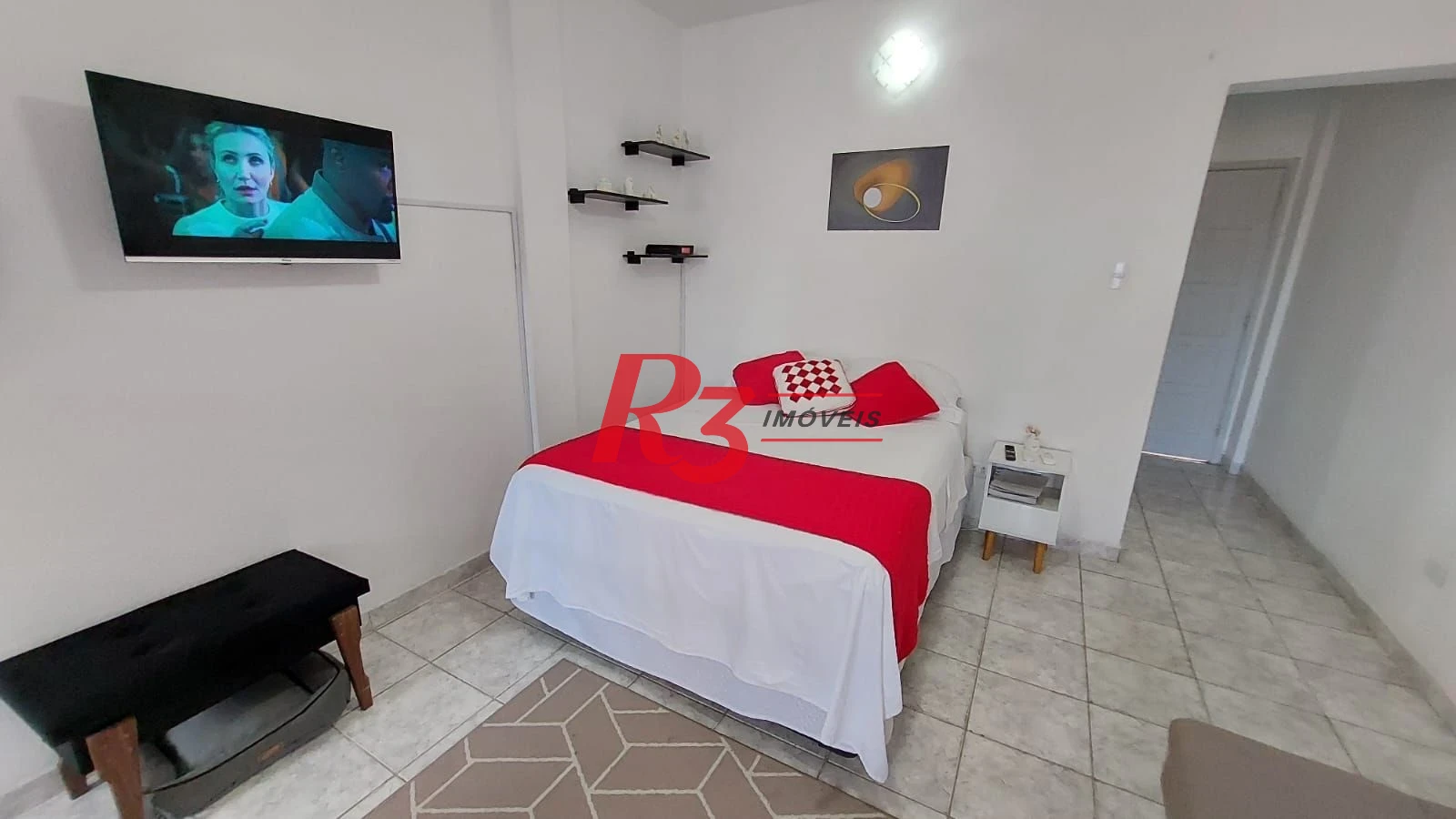 Studio mobiliado 1 quadra da praia em santos
