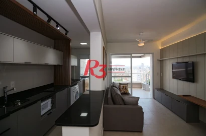 Apartamento com 1 dormitório para alugar, 60 m² por R$ 5.700,00/mês - Boqueirão - Santos/SP