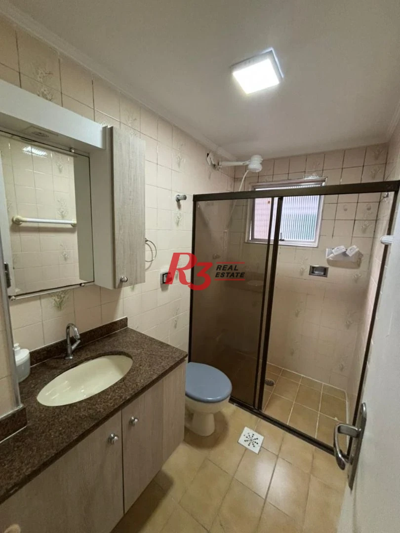 Apartamento com 1 dormitório para alugar, 45 m²  - Campo Grande - Santos/SP