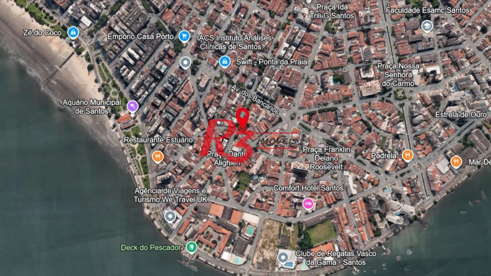 Casa suspensa com 3 suites à venda,  - Ponta da Praia - Santos/SP