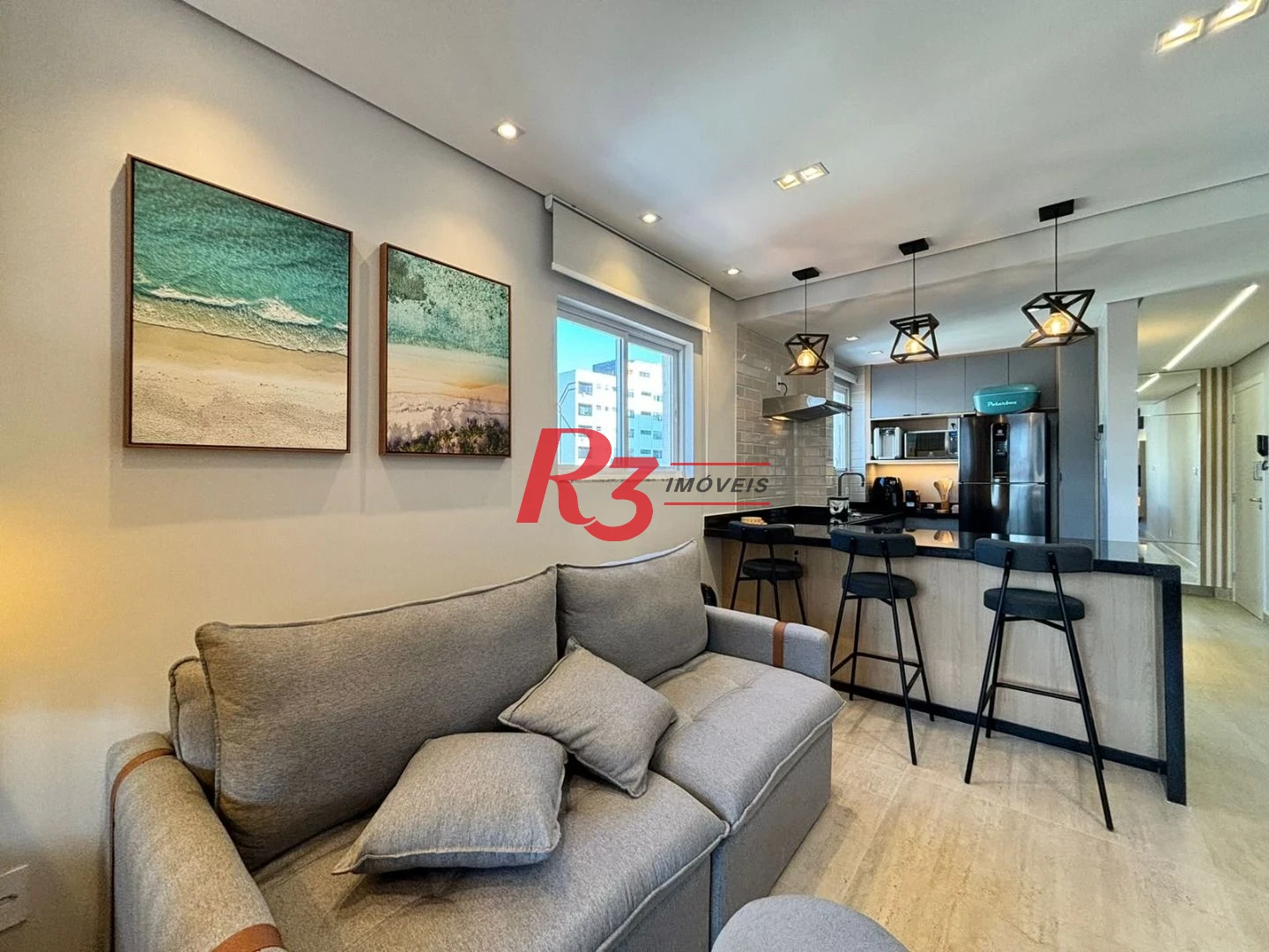 Apartamento para alugar, 44 m² por R$ 5.500,02/mês - Gonzaga - Santos/SP