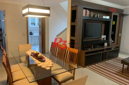 Village com 3 dormitórios à venda, 186 m² por R$ 1.278.000,00 - Gonzaga - Santos/SP