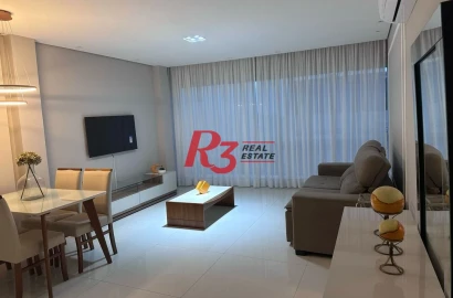 Apartamento com 1 dormitório para alugar, 68 m² por R$ 8.500,00/mês - Aparecida - Santos/SP