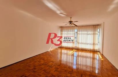 Amplo apartamento à venda ou locação, com 131 m², 1 vaga, no Gonzaga, em Santos SP