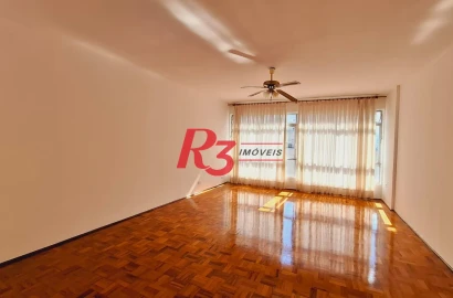Amplo apartamento à venda ou locação, com 131 m², 1 vaga, no Gonzaga, em Santos SP