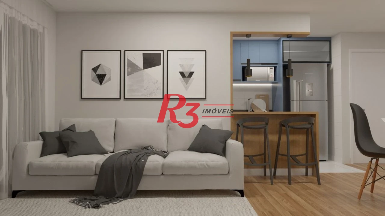 Apartamento com 2 suítes à venda, 81 m² por R$ 1.250.000 - Boqueirão - Santos/SP