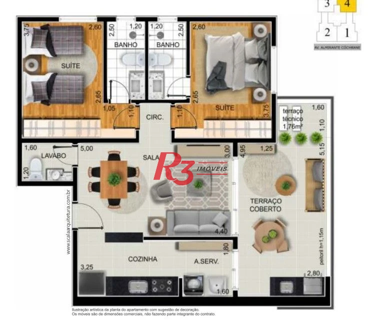 Apartamento à venda, 83 m² por R$ 1.930.000,00 - Embaré - Santos/SP