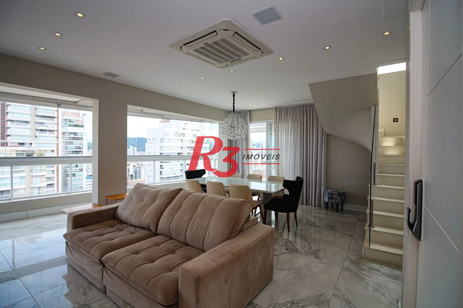 Apartamento Duplex com 3 dormitórios, 217 m² - venda por R$ 3.800.000,00 ou aluguel por R$ 35.000,00/mês - Boqueirão - Santos/SP