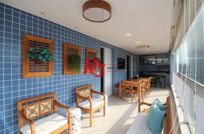 Apartamento com 3 dormitórios à venda, 136 m² por R$ 2.150.000,00 - Aparecida - Santos/SP