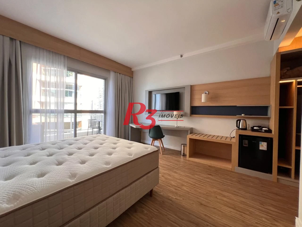 Flat com 1 dormitório à venda, 36 m² por R$ 583.000,00 - Gonzaga - Santos/SP
