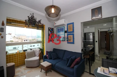 Apartamento com 1 dormitório à venda, 65 m² por R$ 425.000,00 - Campo Grande - Santos/SP