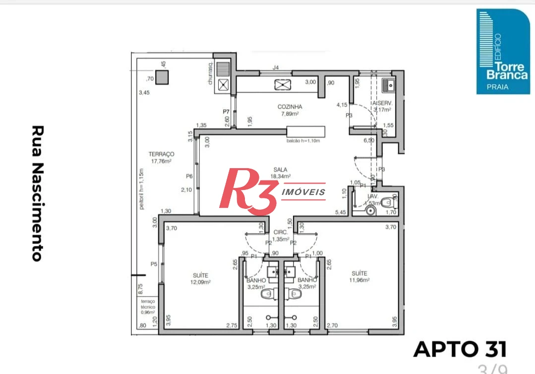 Apartamento com 2 dormitórios à venda, 85 m² por R$ 1.800.000,00 - Embaré - Santos/SP