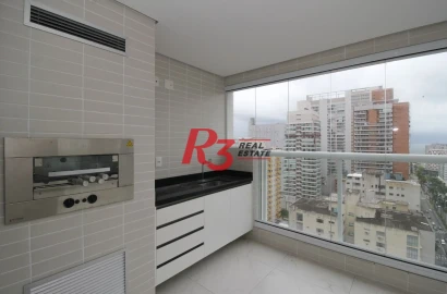 Apartamento com 3 dormitórios para alugar, 101 m² por R$ 9.000,02/mês - Gonzaga - Santos/SP
