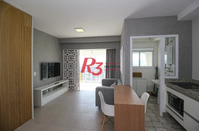 Apartamento com 1 dormitório para alugar, 50 m² por R$ 4.500,00/mês - Ponta da Praia - Santos/SP