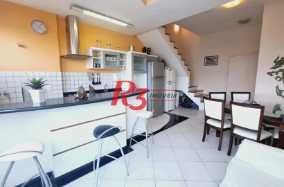 FLAT com 2 dormitórios para alugar, 72 m² por R$ 6.500/mês - Gonzaga - Santos/SP