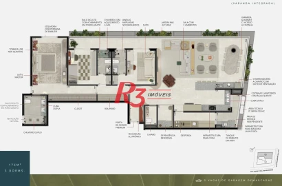 Apartamento à venda, 175 m² por R$ 2.573.250,46 - Ponta da Praia - Santos/SP