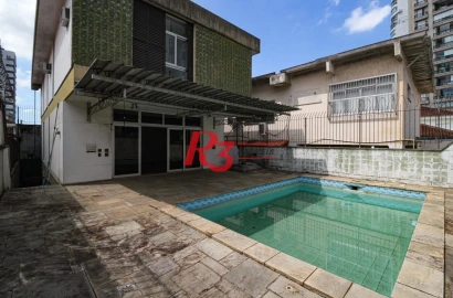 Sobrado para alugar com 4 dormitórios 1 Suíte, 390 m² Piscina, 2 VGS Boqueirão Santos/SP