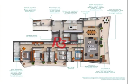 Apartamento com 4 suítes de frente para o mar no Gonzaga em Santos à venda, 315 m² por R$ 5.900.000 - Gonzaga - Santos/SP