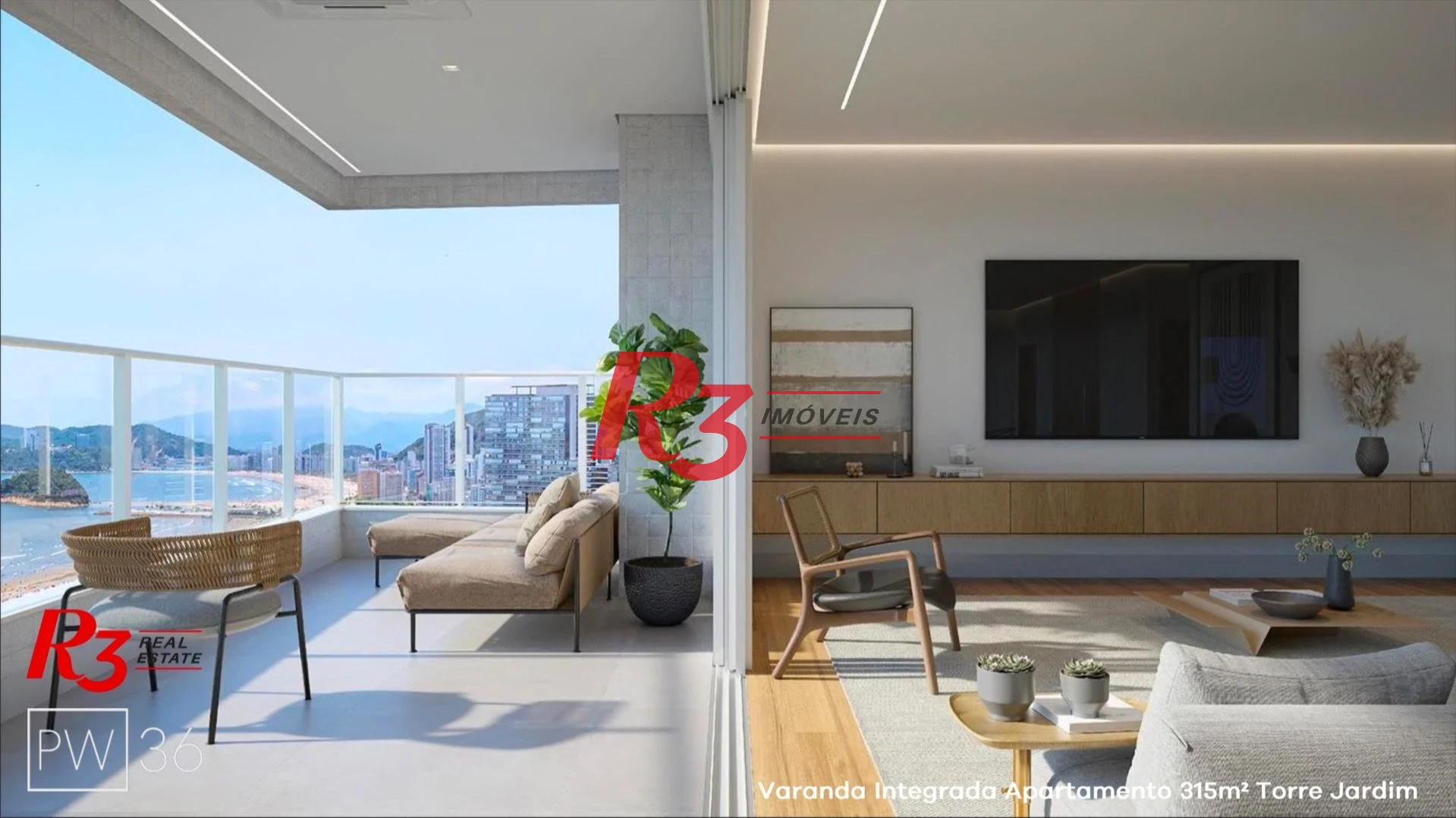 Apartamento com 4 suítes de frente para o mar no Gonzaga em Santos à venda, 315 m² por R$ 5.900.000 - Gonzaga - Santos/SP