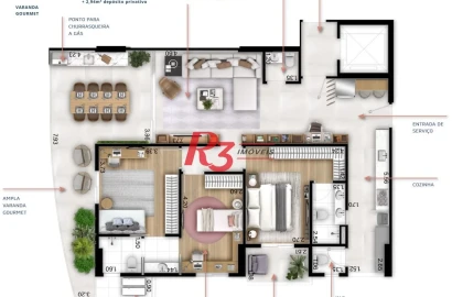 Apartamento à venda, 148 m² por R$ 1.770.792,49 - Boqueirão - Santos/SP