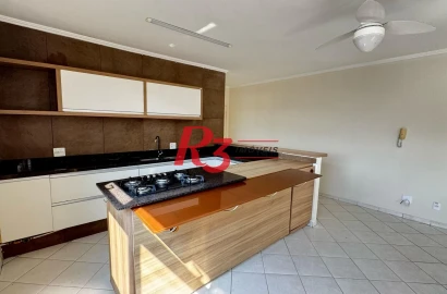 Apartamento com 3 dormitórios para alugar, 202 m² por R$ 5.000,00/mês - Campo Grande - Santos/SP
