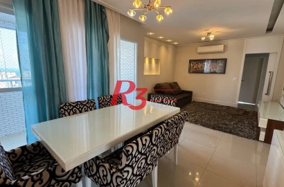Apartamento com 3 dormitórios para alugar, 143 m² por R$ 9.777,23/mês - Pompéia - Santos/SP