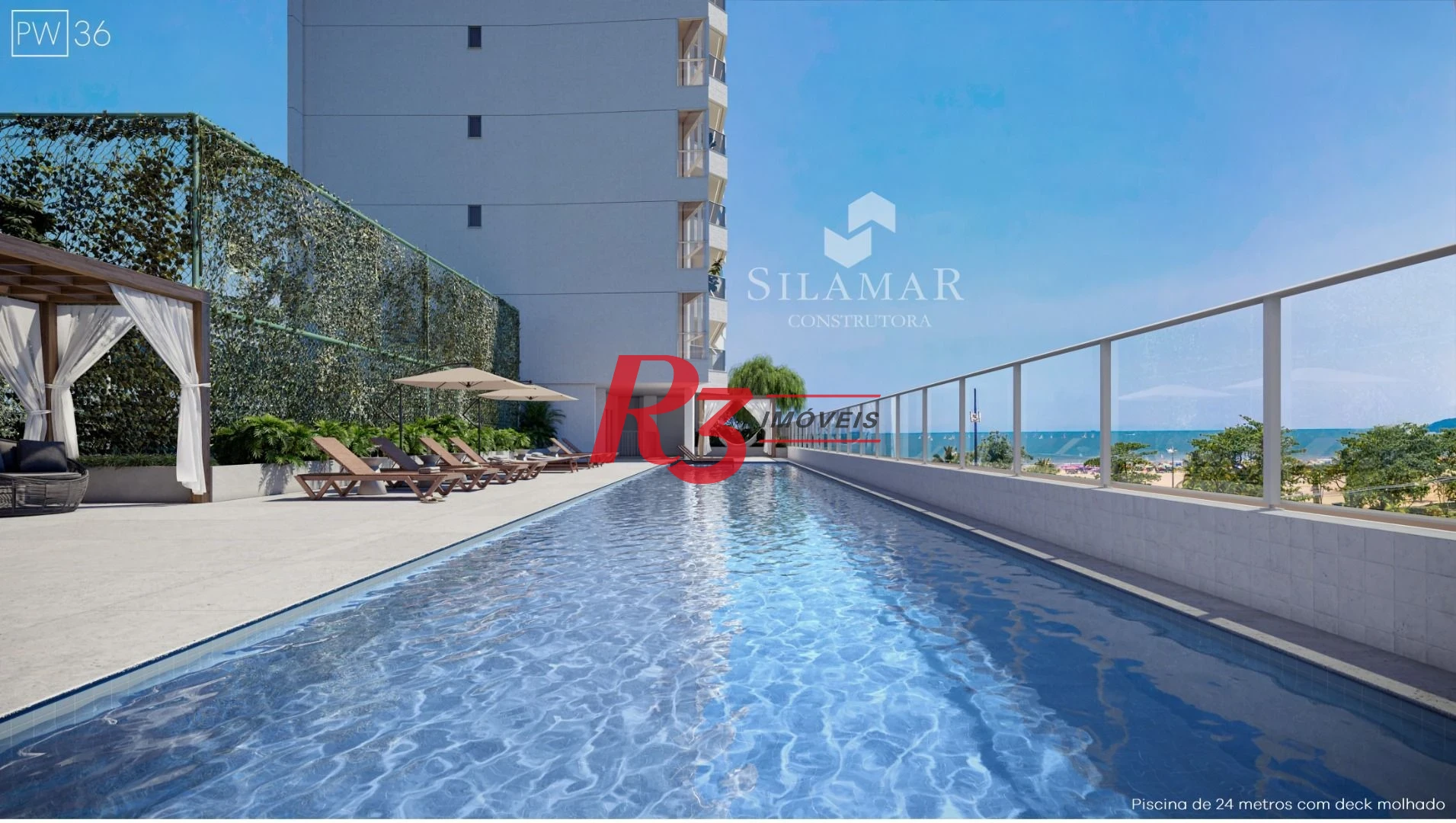 Apartamento com 3 suítes de frente para a praia do Gonzaga à venda, 224 m² por R$ 3.570.000 - Santos/SP