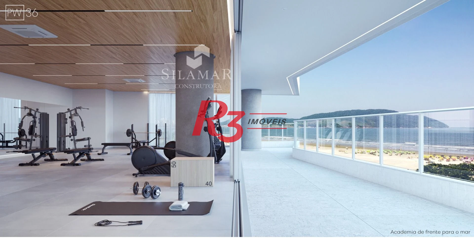 Apartamento com 3 suítes de frente para a praia do Gonzaga à venda, 224 m² por R$ 3.570.000 - Santos/SP