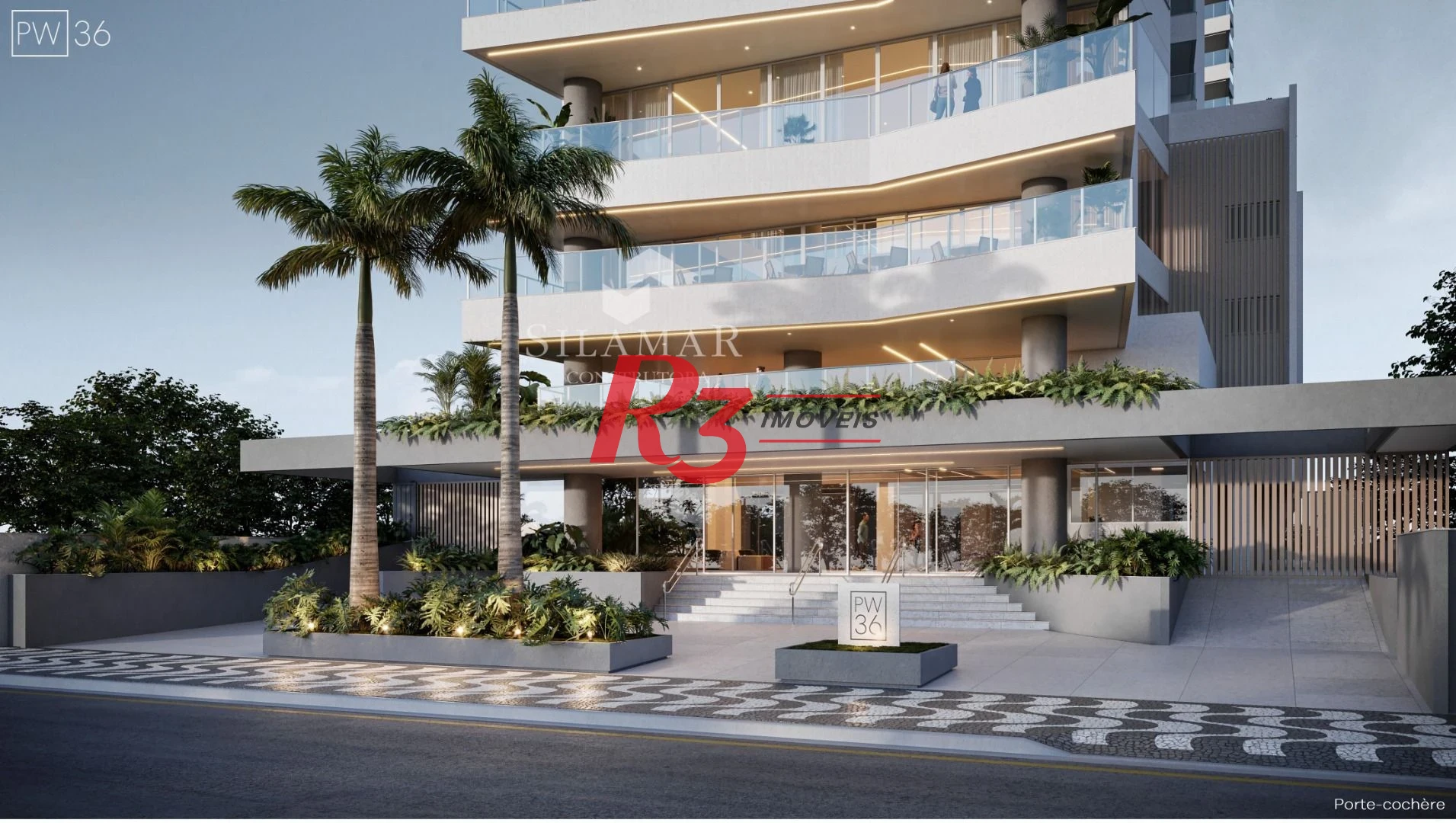 Apartamento com 3 suítes de frente para a praia do Gonzaga à venda, 224 m² por R$ 3.570.000 - Santos/SP