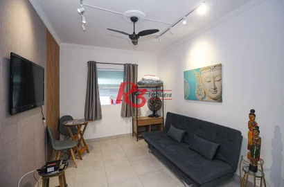 Kitnet com 1 dormitório para alugar, 34 m² por R$ 3.000,02/mês - José Menino - Santos/SP