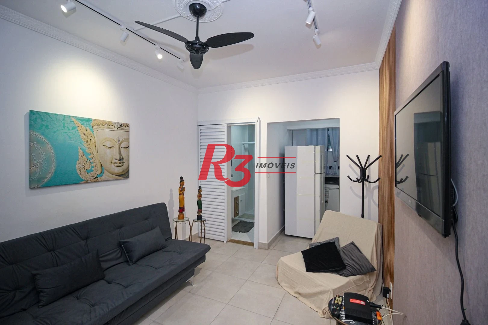 Kitnet com 1 dormitório para alugar, 34 m² por R$ 3.000,02/mês - José Menino - Santos/SP