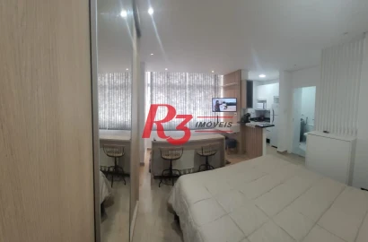 Kitnet com 1 dormitório à venda, 36 m² por R$ 319.000,00 - Aparecida - Santos/SP