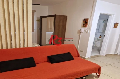 Kitnet com 1 dormitório para alugar, 38 m² por R$ 2.800,00/mês - Aparecida - Santos/SP