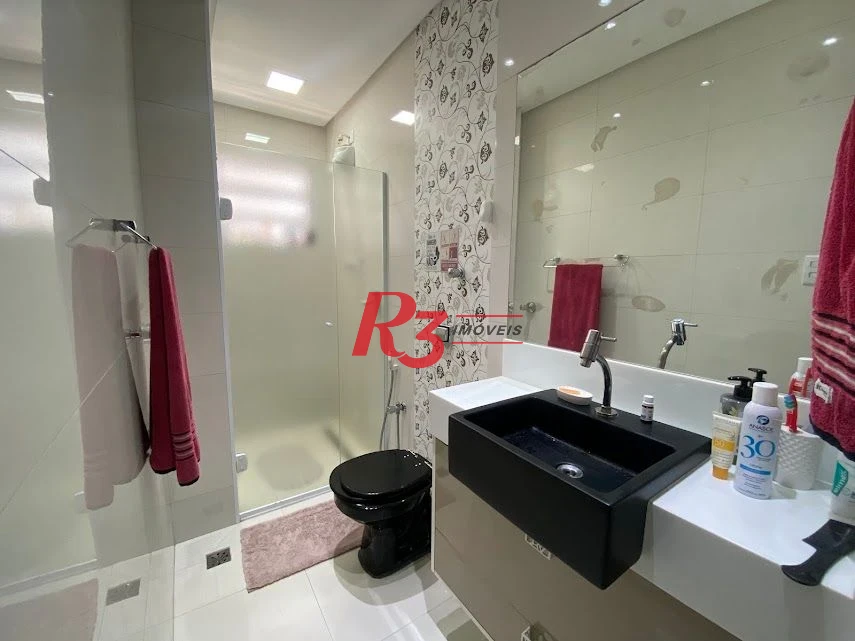 R3 REAL ESTATE VENDE! Apartamento Vista Mar  com 3 dormitórios à venda, 173 m² por R$ 1.050.000 - Gonzaga - Santos/SP