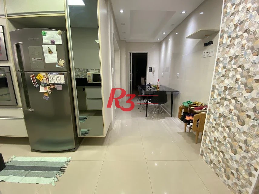 R3 REAL ESTATE VENDE! Apartamento Vista Mar  com 3 dormitórios à venda, 173 m² por R$ 1.050.000 - Gonzaga - Santos/SP