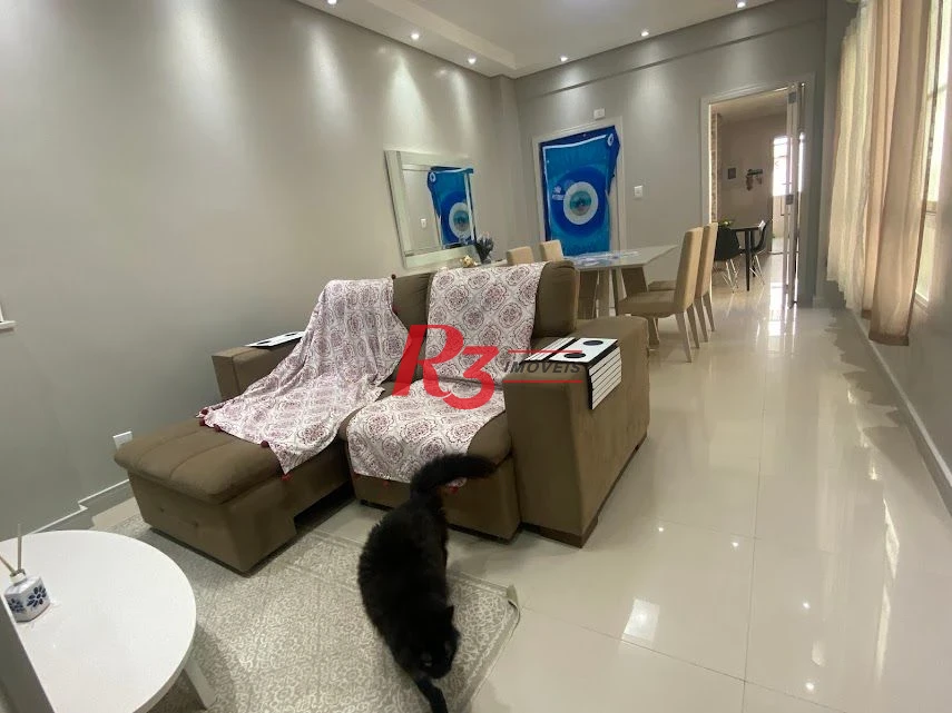 R3 REAL ESTATE VENDE! Apartamento Vista Mar  com 3 dormitórios à venda, 173 m² por R$ 1.050.000 - Gonzaga - Santos/SP