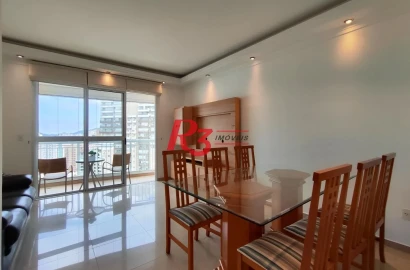 Apartamento com 3 dormitórios para alugar, 94 m² por R$ 7.000,00/mês - Gonzaga - Santos/SP