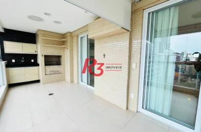 Apartamento com 3 dormitórios com varanda gourmet  para alugar, 177 m² por R$ 10.000/mês - Pompéia - Santos/SP