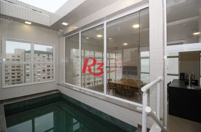 Cobertura com 3 suítes à venda, 166 m² por R$ 4.500.000 - Embaré - Santos/SP