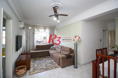 Apartamento para alugar, 77 m² por R$ 4.400,00/mês - Boqueirão - Santos/SP