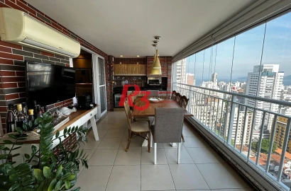 Apartamento com 3 dormitórios para alugar, 148 m² por R$ 15.000,00/mês - Boqueirão - Santos/SP