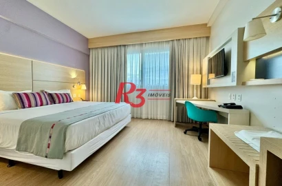Apartamento com 1 dormitório à venda, 25 m², na quadra da praia, por R$ 390.000 - Gonzaga - Santos/SP