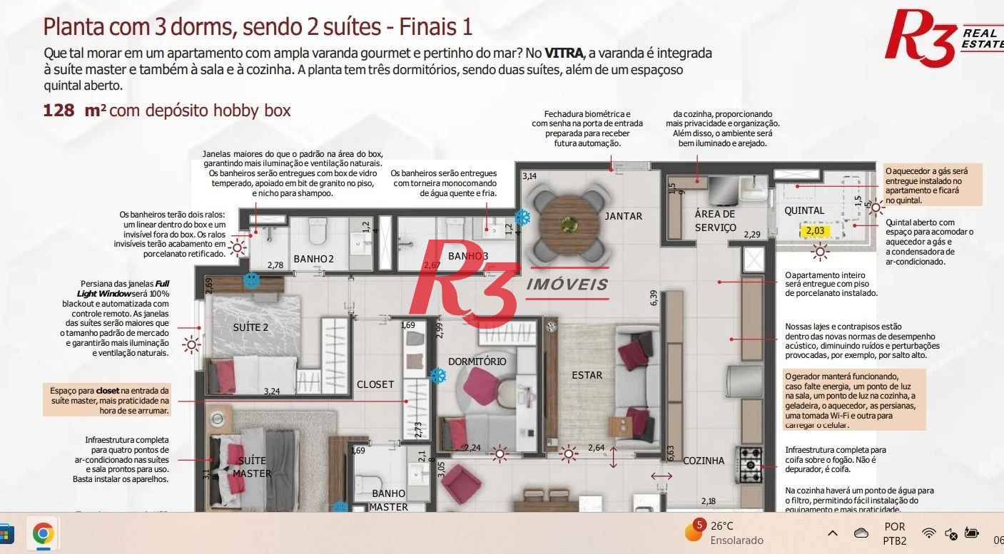 Apartamento com 3 dormitórios à venda, 124 m² por R$ 1.838.000,00 - Gonzaga - Santos/SP