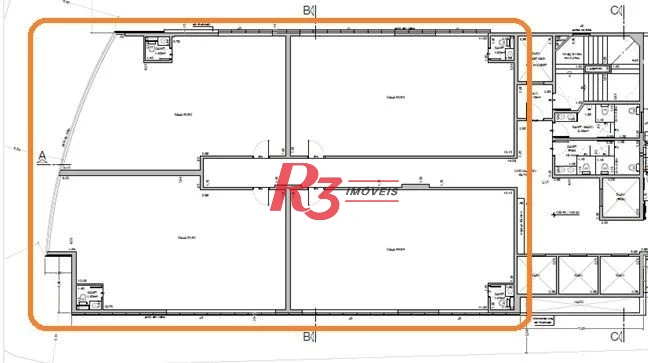 Andar Corporativo para alugar, 492 m² por R$ 38.431,26/mês - Vila Matias - Santos/SP