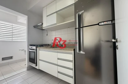 Apartamento com 1 dormitório para alugar, 47 m² por R$ 4.400,00/mês - Boqueirão - Santos/SP