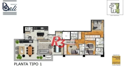 Apartamento com 3 suítes à venda, 158 m² por R$ 2.366.889 - Embaré - Santos/SP