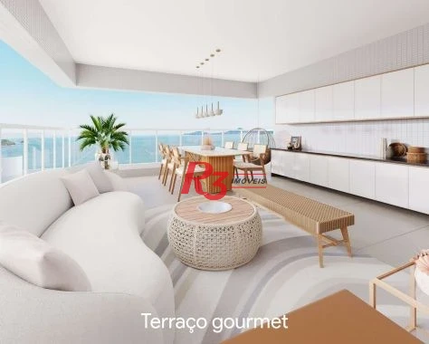 Apartamento com 3 suítes à venda, 158 m² por R$ 2.366.889 - Embaré - Santos/SP